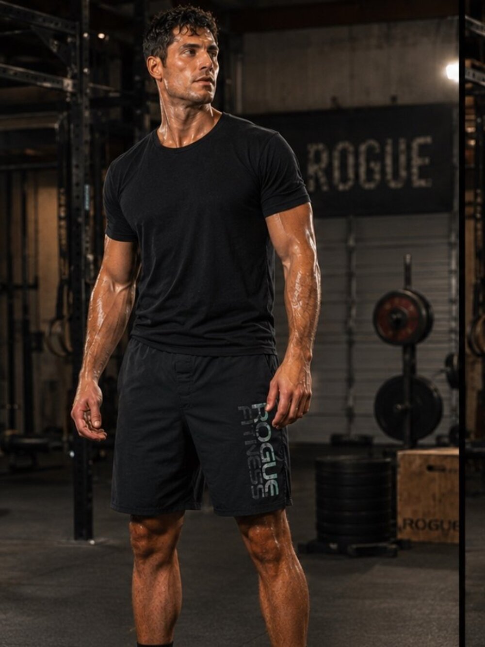 Rogue Fitness Men's Black Board Shorts Bundle Size 30 CrossFit Training Gym 2 Pa